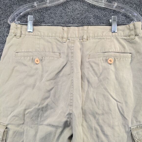 Bugle Boy Men's Cargo Shorts Tan Size 34 Ramie Cotton Blend Pockets - Picture 3 of 12